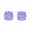 Image 1 : 4 ctw Cushion Cut Tanzanite Designer Stud Earrings 18k White Gold - REF-40X9A