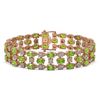 Image 1 : 23.12 ctw Peridot & Diamond Bracelet 10K Rose Gold - REF-227F3M