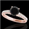 Image 1 : 1.5 ctw Certified VS Black Diamond Solitaire Ring 10k Rose Gold - REF-51F2M