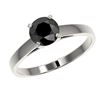 Image 2 : 1.08 ctw Fancy Black Diamond Solitaire Engagment Ring 10k White Gold - REF-23K9Y