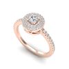 Image 2 : 0.70 ctw Micro Pave VS/SI Diamond Designer Ring Halo 14k Rose Gold - REF-51R9K