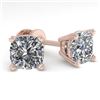 Image 2 : 1.00 ctw Cushion VS/SI Diamond Stud Designer Earrings 18k White Gold - REF-121X5A