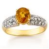 Image 1 : 2.0 ctw Yellow Sapphire & Diamond Ring 10k Yellow Gold - REF-40R9K