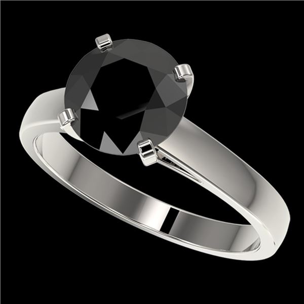 2.59 ctw Fancy Black Diamond Solitaire Engagment Ring 10k White Gold - REF-45K4Y