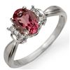 Image 1 : 1.06 ctw Pink Tourmaline & Diamond Ring 10k White Gold - REF-17H2R