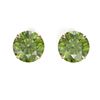 Image 1 : 4 ctw Green Tourmaline Designer Solitaire Stud Earrings 14k Rose Gold - REF-31K2Y