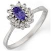 Image 1 : 0.60 ctw Tanzanite & Diamond Ring 14k White Gold - REF-20X9A