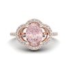 Image 1 : 1.75 ctw Morganite & Micro Pave VS/SI Diamond Ring 10k Rose Gold - REF-40R9K