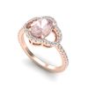 Image 2 : 1.75 ctw Morganite & Micro Pave VS/SI Diamond Ring 10k Rose Gold - REF-40R9K