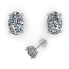 Image 2 : 1.0 ctw Oval Cut VS/SI Diamond Stud Designer Earrings 18k White Gold - REF-121Y5X