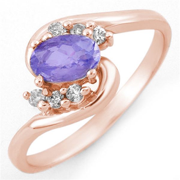 0.60 ctw Tanzanite & Diamond Ring 14k Rose Gold - REF-20X8A