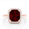 Image 1 : 3 ctw Garnet & Micro Pave VS/SI Diamond Certified Ring 14k Rose Gold - REF-32K8Y