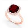 Image 2 : 3 ctw Garnet & Micro Pave VS/SI Diamond Certified Ring 14k Rose Gold - REF-32K8Y