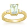 Image 1 : 2.20 ctw Aquamarine & Diamond Ring 10k Yellow Gold - REF-36Y8X