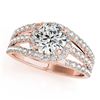 Image 2 : 1.15 ctw Certified VS/SI Diamond 2pc Wedding Set 14k Rose Gold - REF-114Y5X