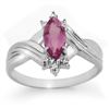 Image 1 : 0.51 ctw Amethyst & Diamond Ring 10k White Gold - REF-11R2K