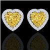 Image 1 : 2 ctw Citrine & Micro Pave VS/SI Diamond EARRRING Heart 14k White Gold - REF-38A2N