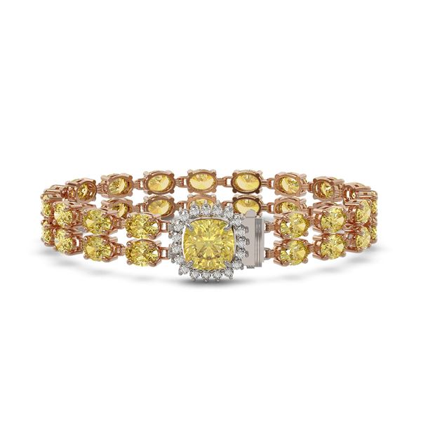 14.21 ctw Citrine & Diamond Bracelet 14K Rose Gold - REF-178K2Y