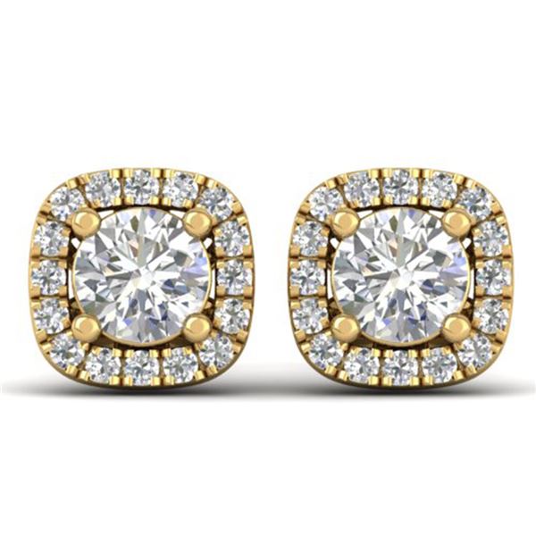 1.08 ctw Certified VS/SI Diamond Stud Halo Earrings 14k Yellow Gold - REF-103R3K