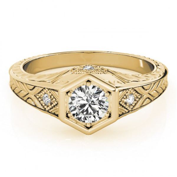 0.4 ctw Certified VS/SI Diamond Antique Ring 14k Yellow Gold - REF-46A4N