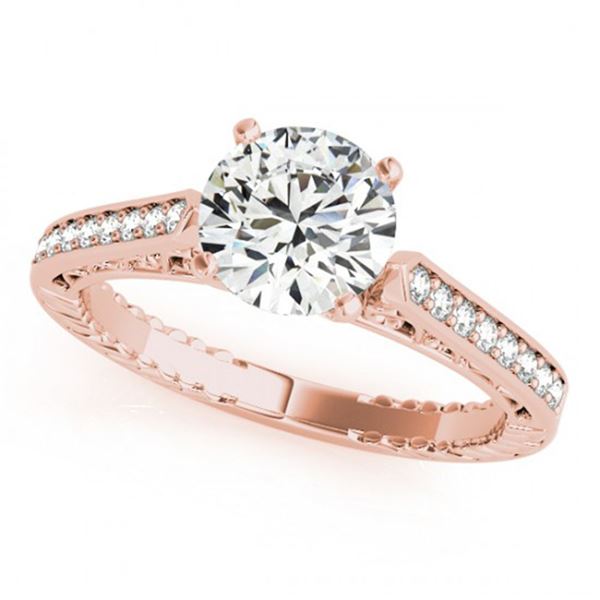 0.4 ctw Certified VS/SI Diamond Solitaire Antique Ring 14k Rose Gold - REF-42N8F