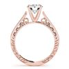 Image 2 : 0.4 ctw Certified VS/SI Diamond Solitaire Antique Ring 14k Rose Gold - REF-42N8F