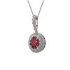 Image 1 : 4.67 ctw Certified Ruby & Diamond Victorian Necklace 14K White Gold - REF-136R5K