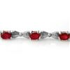 Image 2 : 7.11 ctw Ruby & Diamond Bracelet 14k White Gold - REF-114H5R