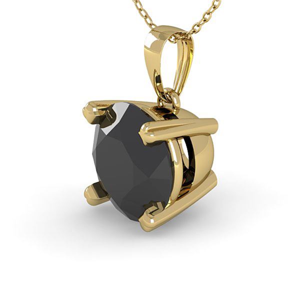 1 ctw Black Diamond Designer Necklace 18k Yellow Gold - REF-35Y3X