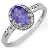 Image 1 : 1.10 ctw Tanzanite & Diamond Ring 10k White Gold - REF-13X5A