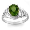 Image 1 : 2.54 ctw Green Tourmaline & Diamond Ring 18k White Gold - REF-40M9G