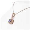 Image 3 : 2.6 ctw Tanzanite & Diamond Victorian Necklace 14K Rose Gold - REF-100M2G