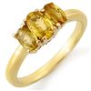 Image 1 : 1.18 ctw Yellow Sapphire Ring Solid 10k Yellow Gold - REF-15R2K