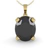 Image 2 : 5.0 ctw Oval Black Diamond Designer Necklace 18k Yellow Gold - REF-131F4M