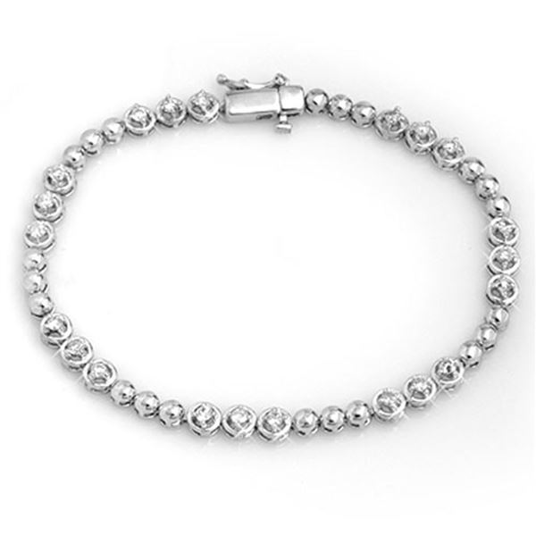 1.25 ctw Certified VS/SI Diamond Bracelet 10k White Gold - REF-107F3M