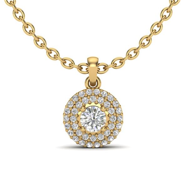 0.60 ctw Micro Pave VS/SI Diamond Designer Necklace 18k Yellow Gold - REF-55A2N