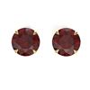 Image 1 : 4 ctw Garnet Designer Solitaire Stud Earrings 18k Yellow Gold - REF-19M8G