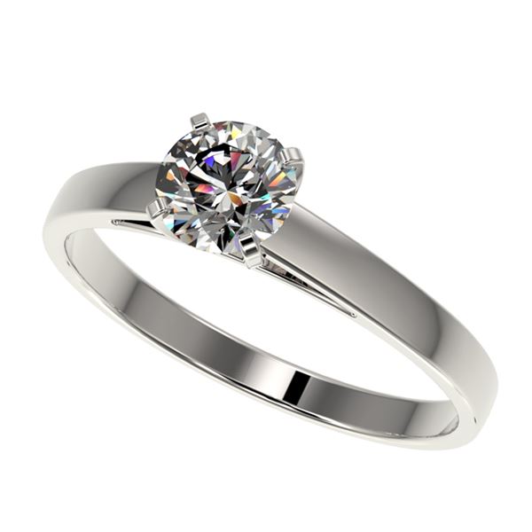 0.77 ctw Certified Quality Diamond Engagment Ring 10k White Gold - REF-68X2A