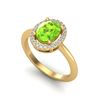 Image 2 : 1.75 ctw Peridot & Micro VS/SI Diamond Ring Halo 18k Yellow Gold - REF-39N8F