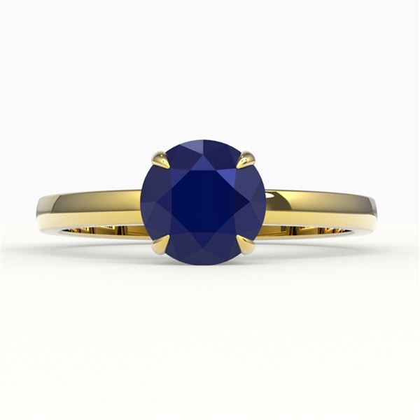 2 ctw Sapphire Designer Engagment Ring 18k Yellow Gold - REF-26G3W