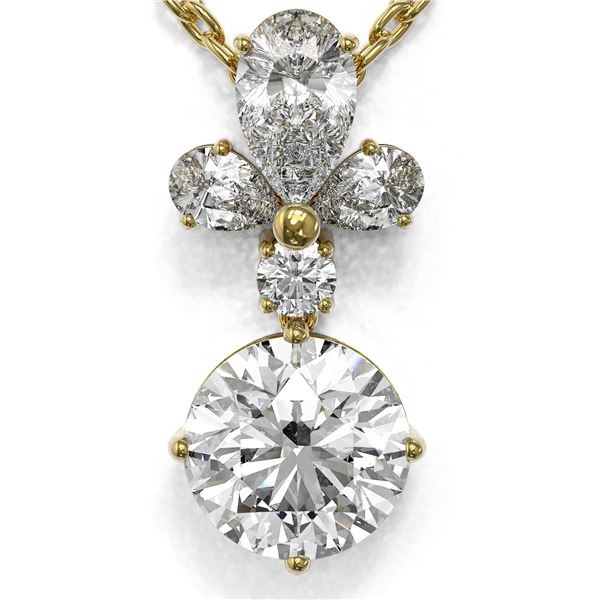 1.4 ctw Diamond Designer Necklace 18K Yellow Gold - REF-181W2H
