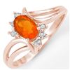 Image 1 : 0.50 ctw Opal & Diamond Ring 14k Rose Gold - REF-19A9N