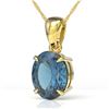 Image 1 : 3.50 ctw London Blue Topaz Designer Solitaire Necklace 18k Yellow Gold - REF-24X5A