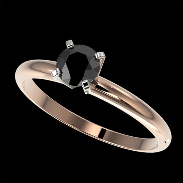 0.50 ctw Fancy Black Diamond Solitaire Engagment Ring 10k Rose Gold - REF-19R2K