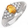 Image 1 : 0.90 ctw Yellow Sapphire & Diamond Ring 14k White Gold - REF-32Y8X