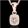 Image 2 : 1.25 ctw Morganite & Micro Pave VS/SI Diamond Necklace 10k Rose Gold - REF-25Y9X