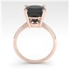 Image 3 : 6.0 ctw Cushion Black Diamond Engagment Designer Ring 18k Rose Gold - REF-133X8A