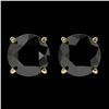 Image 1 : 2.09 ctw Fancy Black Diamond Solitaire Stud Earrings 10k Yellow Gold - REF-35M6G