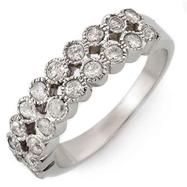 0.75 ctw Certified VS/SI Diamond Ring 14k White Gold - REF-40A9N