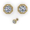 Image 2 : 0.50 ctw VS/SI Diamond Stud Solitaire Earrings Art Deco 18k Yellow Gold - REF-53W5H